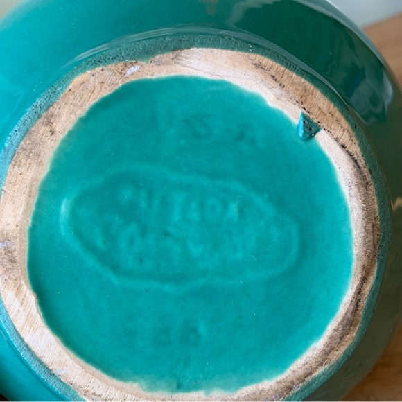 Metlox Pottery 238 Carafe Coffee Jug Vintage Ceramic Wooden Handle and Stamp - Picture 9 of 11